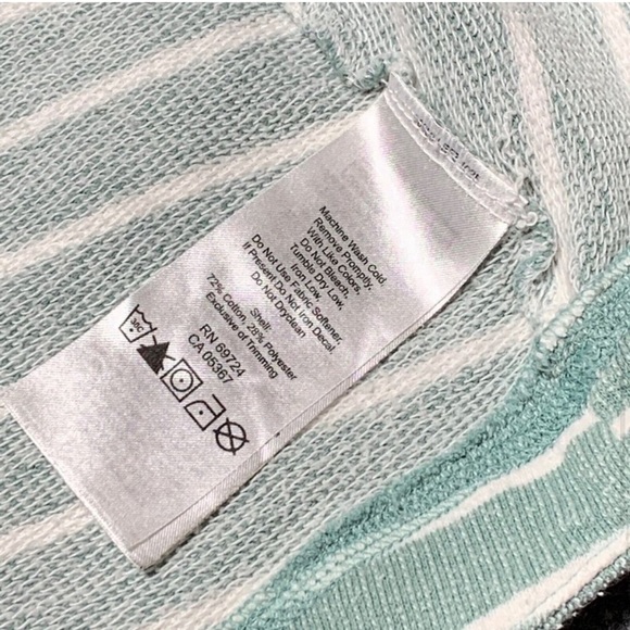 Columbia Hoodie Pullover Women's XL Green White Striped Sweatshirt Pockets - Picture 8 of 11